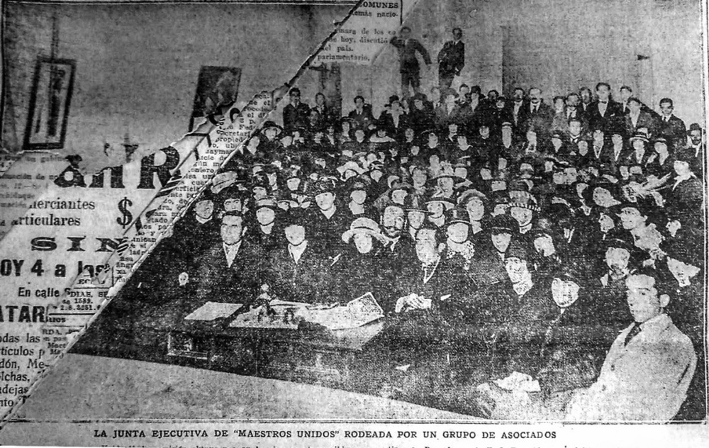 Reunión de la junta ejecutiva de Maestros Unidos tras la finalización de la huelga general