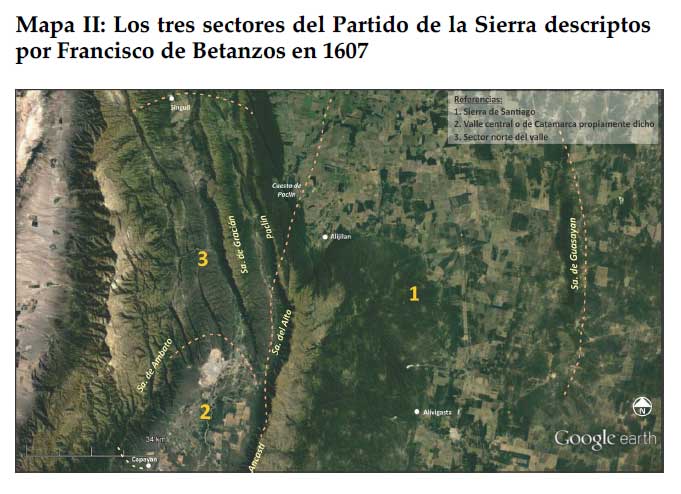Los tres sectores del Partido de la
Sierra descriptos por Francisco de Betanzos en 1607

 