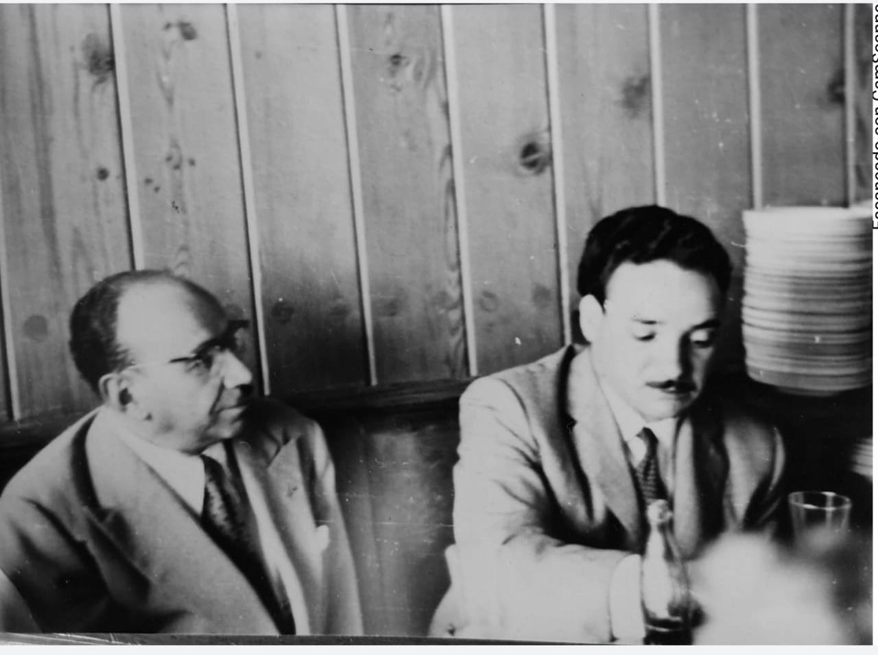 Samuel Glusberg y Ovidio Omar Amaya en Santiago de Chile, enero de 1956