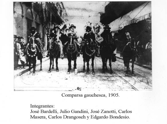 Comparsa gauchesca, 1905