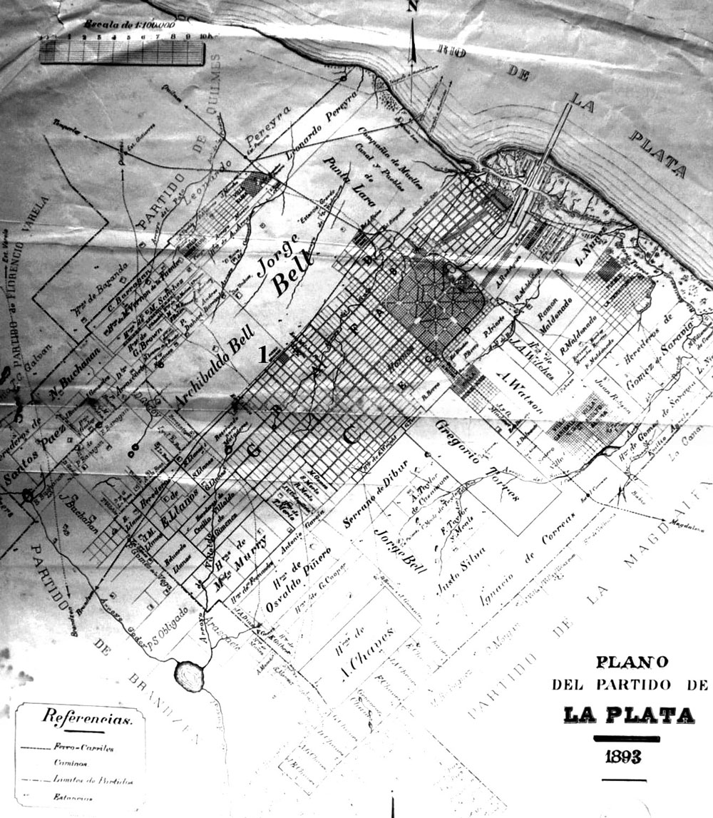 Plano del partido de La Plata en 1893