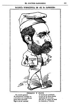 Caricatura del doctor Ferrán en la prensa española de la época