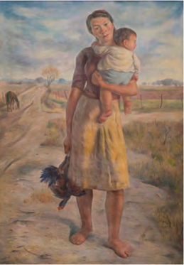César Fernández Navarro, “En el camino” (1944), óleo sobre tela, 123X85 cm