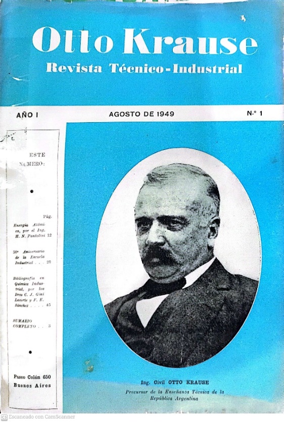 Primer número de la revista Otto Krause (agosto de 1949), con la imagen de Krause