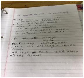 Ejemplo de traducción de versos del castellano al guaraní